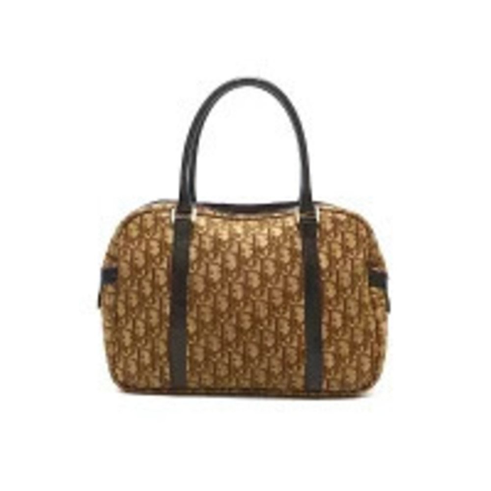 Christian Dior Trotter Boston Handbag Beige Cream